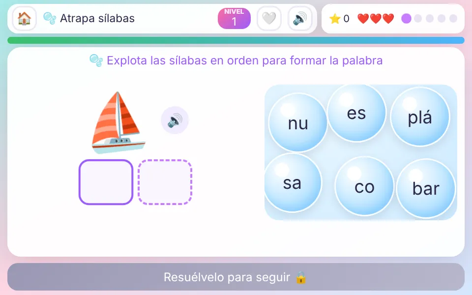 Screenshot of Syllable Catch